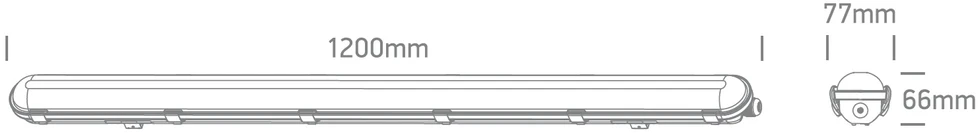 50W LED T8 šviestuvas, pilkas, 3000/4000/6500K, 120cm, 38140M/V