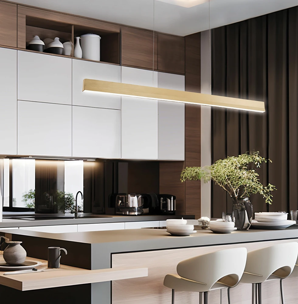 Pakabinamas šviestuvas 52W LED pakabinamas linijinis šviestuvas LEE, aukso sp., 3000K, 4303300