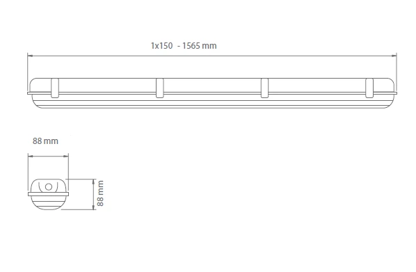 52W LED šviestuvas WARS 1x150 SA 3H MT 4000K