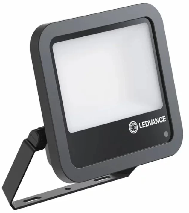 Ledvance 53-69W LED prožektorius FL 100 PCELL GEN4, juodas, 4000K, IP66, su šviesos jutikliu