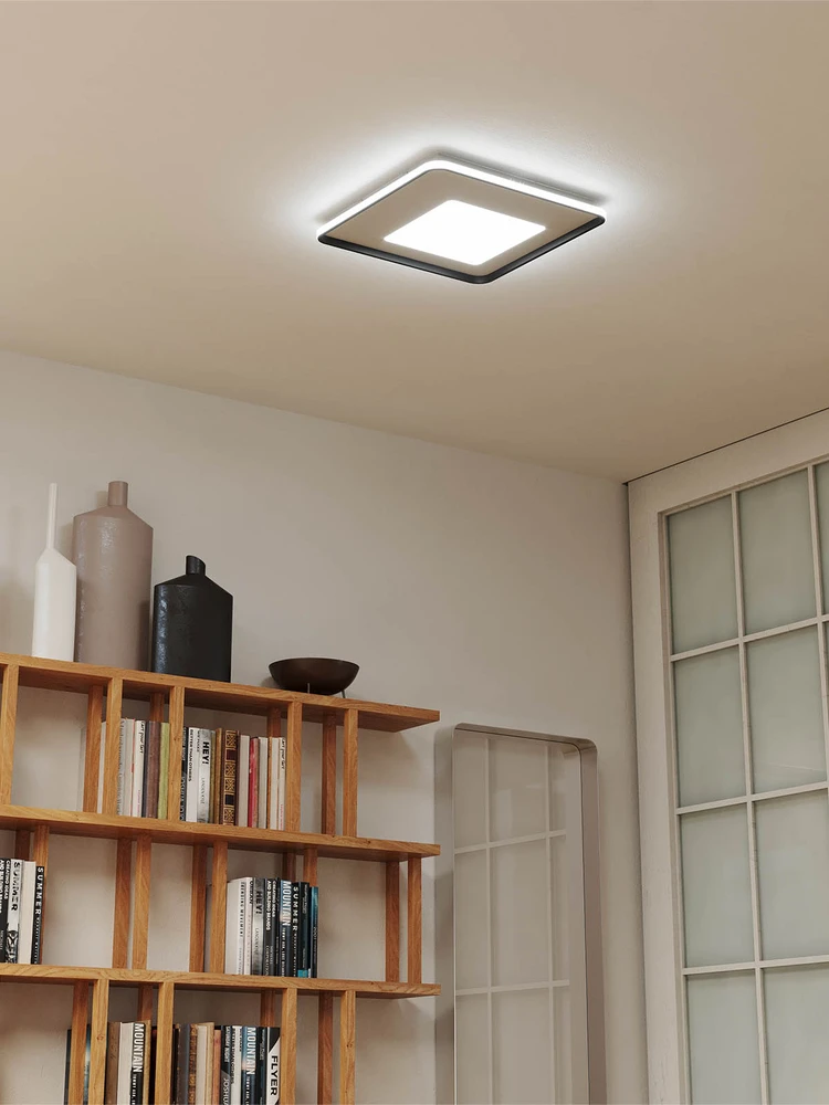 Lubinis šviestuvas 53W LED paviršinis šviestuvas SINTESI, juodos/baltos sp., 3000/6000K, dimeriuojamas