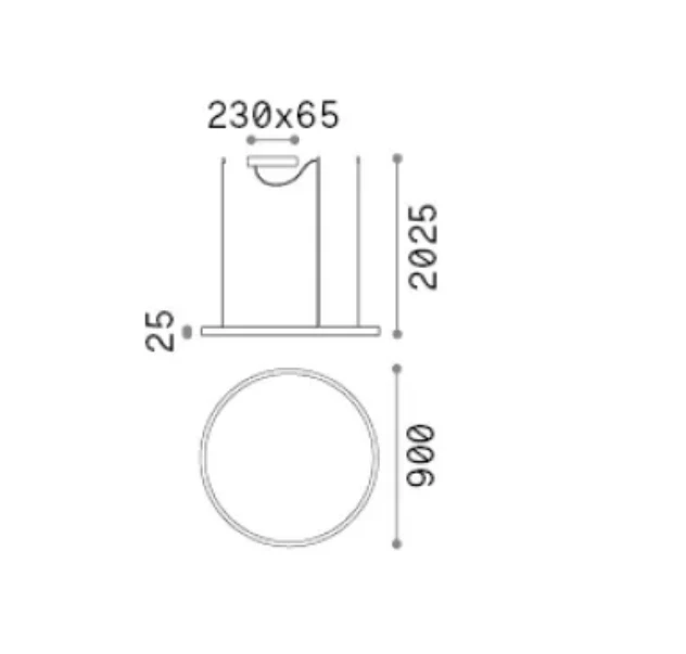 Pakabinamas šviestuvas Ideal Lux 44W suspended lamp with 1 light HALO, 3000K, baltas