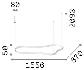 54W LED pakabinamas šviestuvas WAVES, baltas, 3000K, 345291