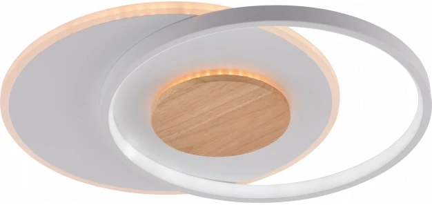 Lubinis šviestuvas 54W LED paviršinis šviestuvas, baltos/medžio sp., 3000K-6000K, dimeriuojamas