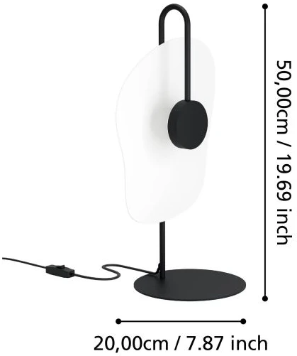 5,4W LED stalo šviestuvas LARDERIA, juodu korpusu, 3000K