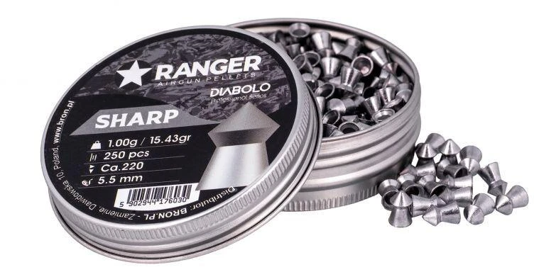 5,5 mm RANGER Diabolo šratukai aštriais galiukais 250 vnt. 1,00 g