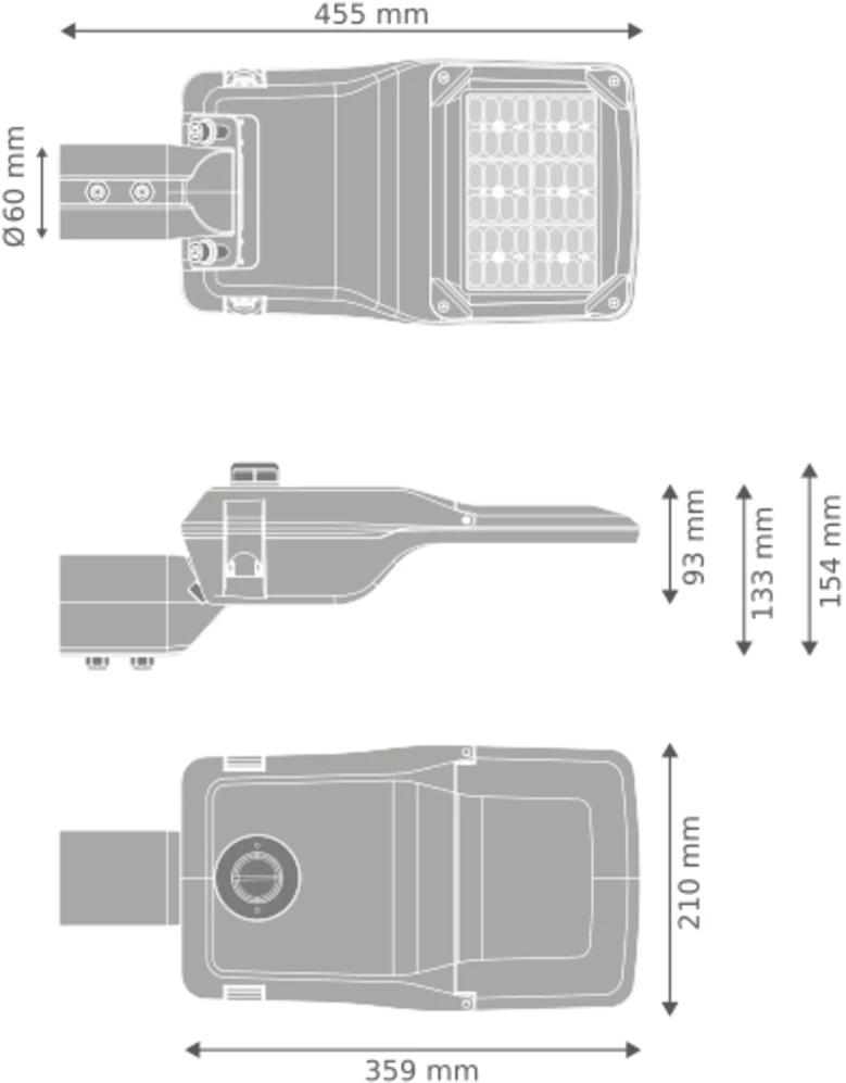 55W LED gatvės šviestuvas STREETLIGHT COMPACT, šviesaus aliuminio sp., 4000K, 59° x 143°, DALI