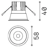 5,5W LED įleidžiamas šviestuvas GAME, baltas, 3000K, 337142