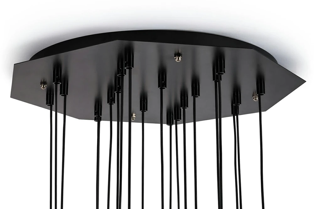 55W LED pakabinamas šviestuvas FLUSSO 20, juodas, 3000K