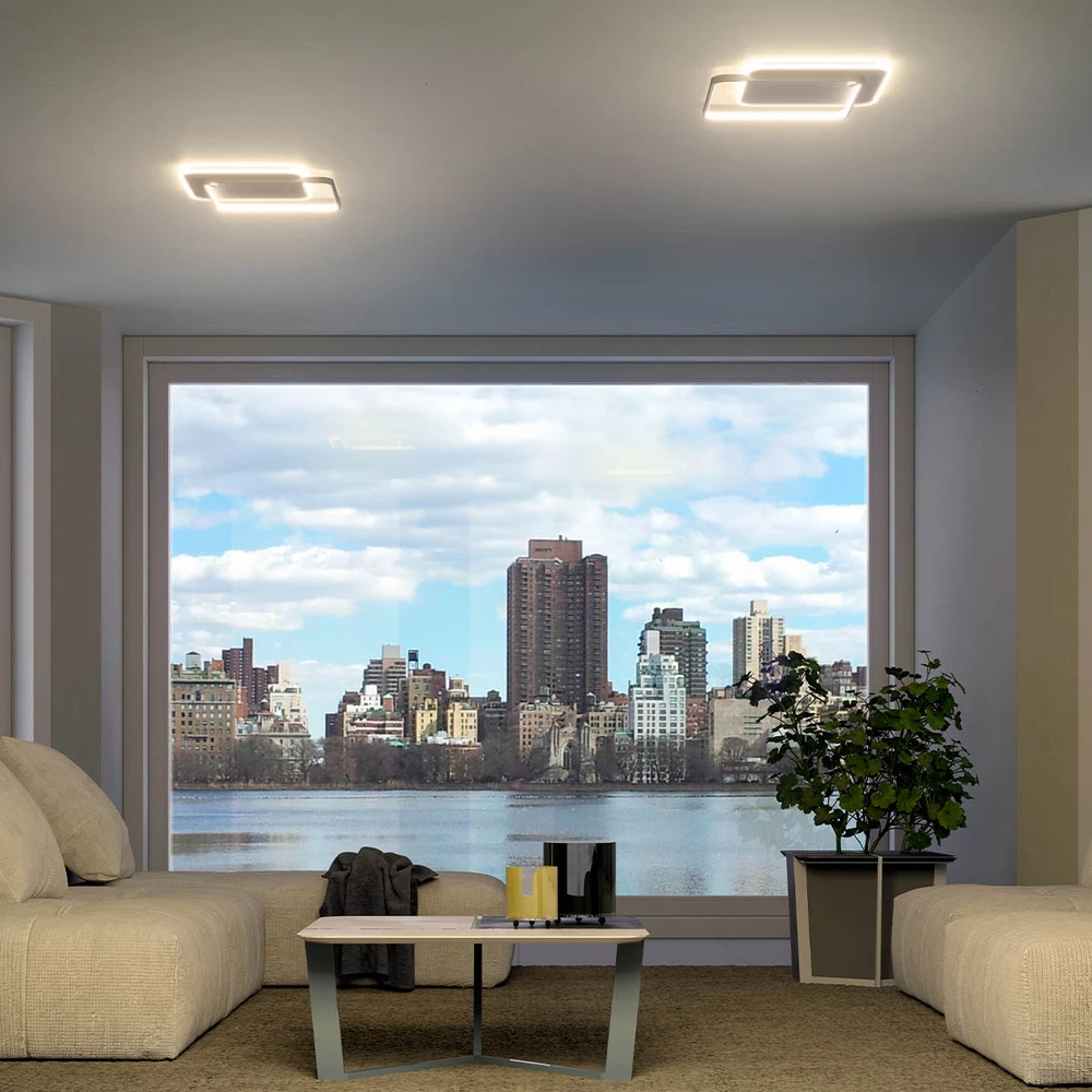 55W LED paviršinis lubinis šviestuvas ARP, juodas, 3000K