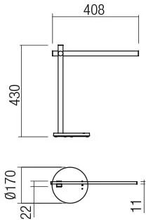 5,5W LED stalo šviestuvas OMEO, juodas, 3000K/4500/6500K, dimeriuojamas, 01-2213