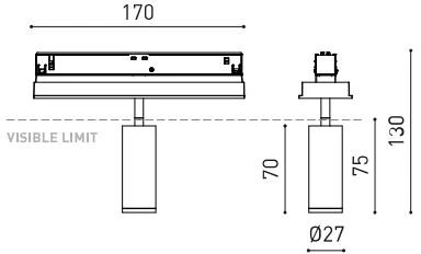 5,5W šviestuvas į magnetines sistemas Juodas FOSTER CUSTOM MODULE FIT 27, 48V, juodas, 3000K