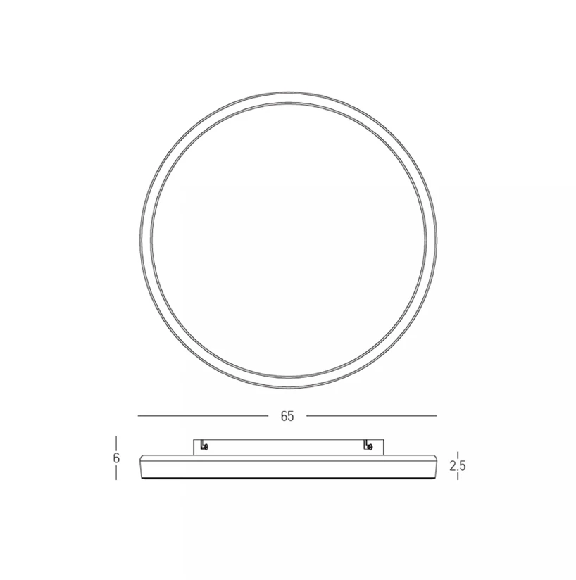 56W LED lubinis šviestuvas, baltas, 2700/3200/4000K, DALI, 65cm, 25199