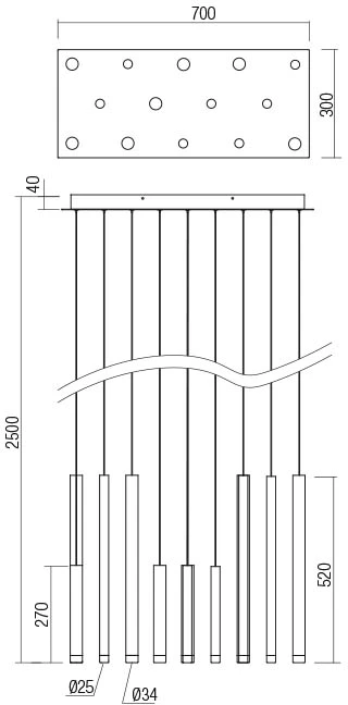 56W LED pakabinamas šviestuvas MADISON, aukso sp., 3000K, 01-2054