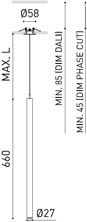 5,6W LED pakabinamas šviestuvas STICK, baltas, 3000K, dimeriuojamas