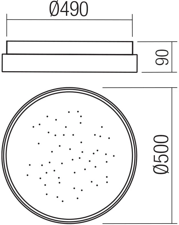 Lubinis šviestuvas 57W LED plafonas SAIR, matinės baltos sp., 2700/6000K, dimeriuojamas