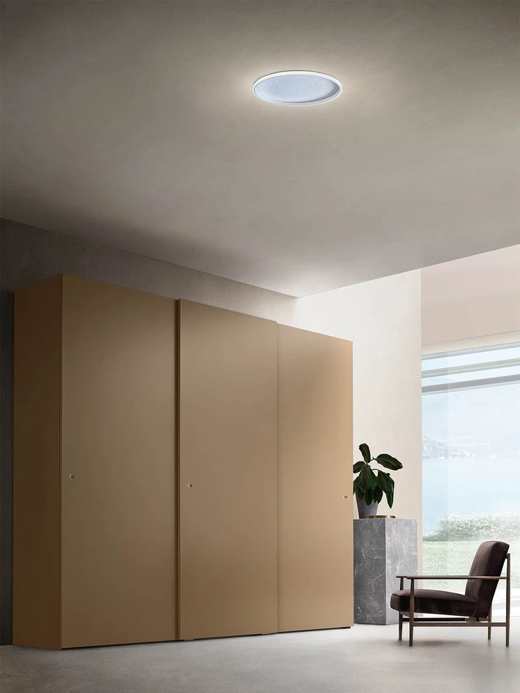 Lubinis šviestuvas 57W LED plafonas SAIR, matinės baltos sp., 2700/6000K, dimeriuojamas