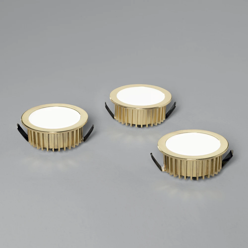 5,8W LED įleidžiamas šviestuvas FUSION, aukso sp., 4000K, 3vnt.