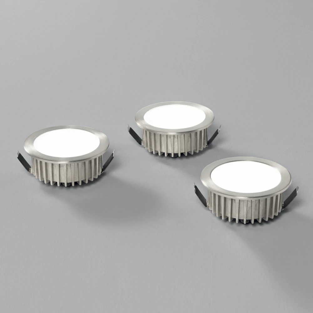 5,8W LED įleidžiamas šviestuvas FUSION, nikelio sp., 4000K, 3vnt.