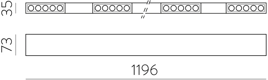 58W LED linijinis šviestuvas - modulis INVISIBLE, baltas, 3000K, šviestuvus galima jungti tarpusavyje, C3980000B
