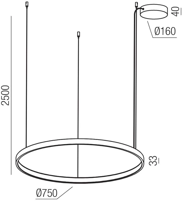58W LED pakabinamas šviestuvas ORION, baltas, 2700/3000/4000K, dimeriuojamas, 01-3870