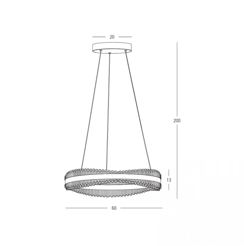 58W LED pakabinamas šviestuvas, šlifuotos aukso sp., 3000K, dimeriuojamas, 25412