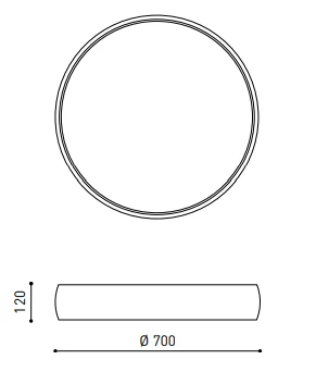 Lubinis šviestuvas 59,5W paviršinis šviestuvas DRUM, baltas, 3000K