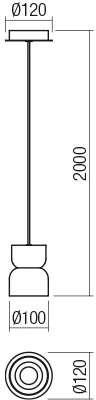5W + 5,5W LED pakabinamas šviestuvas YONA, juodas, 3000K, šviečia į viršų (120°) ir į apačią (36°), 01-2685