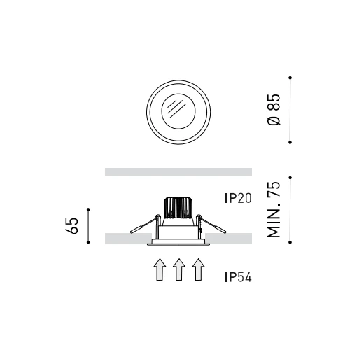 5W įleidžiamas šviestuvas DROP MICRO Matinis, baltas, 2700K, IP54