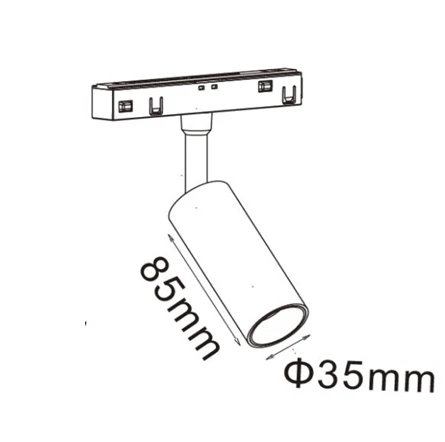 5W LED akcentinis šviestuvas į magnetinę sistemą LUXSONN, juodas, 2700/4000/5700K