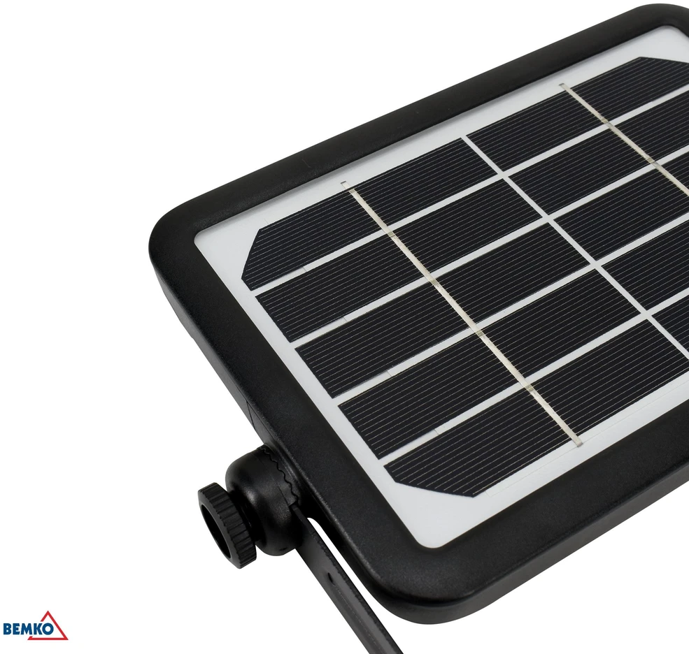 BEMKO SOLAR 5W 4000K 500LM IP65 PIR juodas LED prožektorius