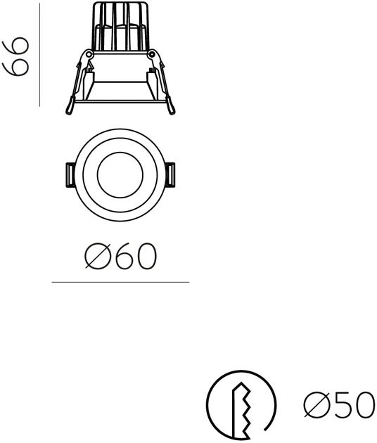 5W LED įleidžiamas šviestuvas KIDAL, baltas, 4000K, dimeriuojamas, IP44, E3771212BDT