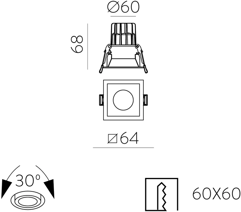 5W LED įleidžiamas šviestuvas MOVE, baltas, 2700/3000K, IP44, E3984071B