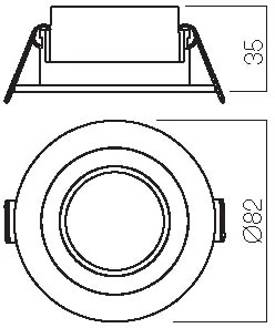 5W LED įleidžiamas šviestuvas PT 06, matinės baltos sp., 3000K/RGB