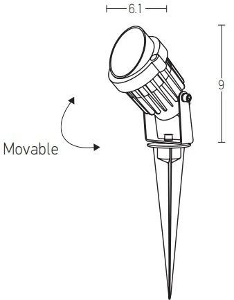 5W LED įsmeigiamas lauko šviestuvas, grafito sp., 3000K, E153