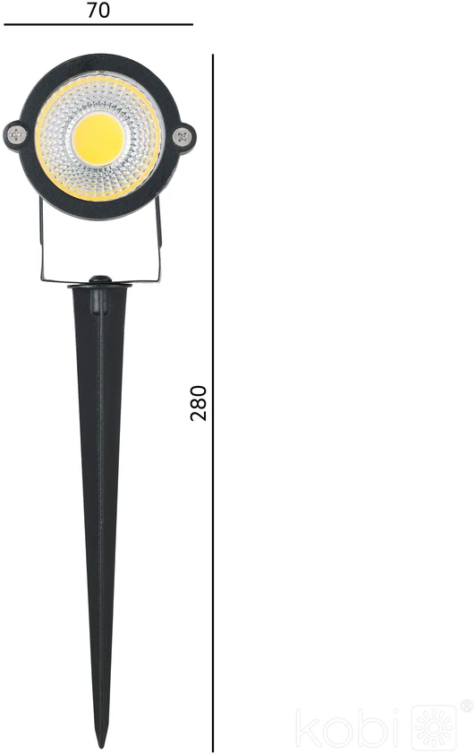 5W LED įsmeigiamas šviestuvas BLAKE, juodas, 3000K, IP65
