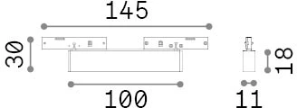 5W LED linijinės sistemos šviestuvas DEVA, juodas, 3000K, 332758