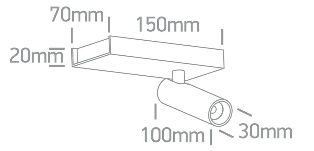 5W LED lubinis šviestuvas, juodas, 3000K, pakreipiamas, 65004A/B/W