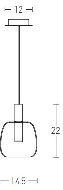 5W LED pakabinamas šviestuvas, juodos/pilkos sp., 3000K, 1967