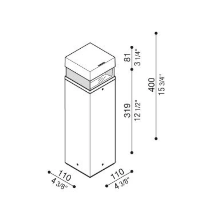 5W LED pastatomas lauko šviestuvas TOK QL H400, antracito sp., 3000K