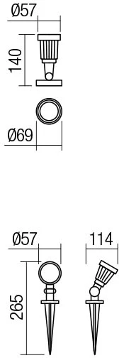 5W LED paviršinis/įsmeigiamas lauko šviestuvas TIM, dūmų sp., 4000K, IP65