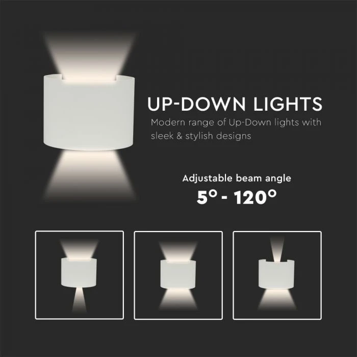V-tac 5W LED sieninis šviestuvas, baltas, 3000K