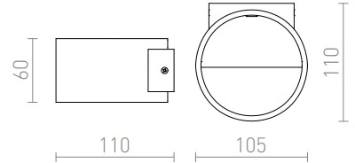 5W LED sieninis šviestuvas BIARITZ, baltas, 3000K, šviečia į viršų ir į apačią