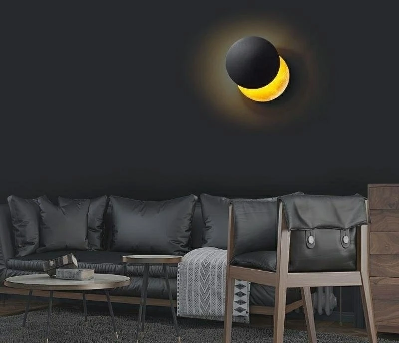 5W LED sieninis šviestuvas ECLISE, aukso/juodos sp., 3000K