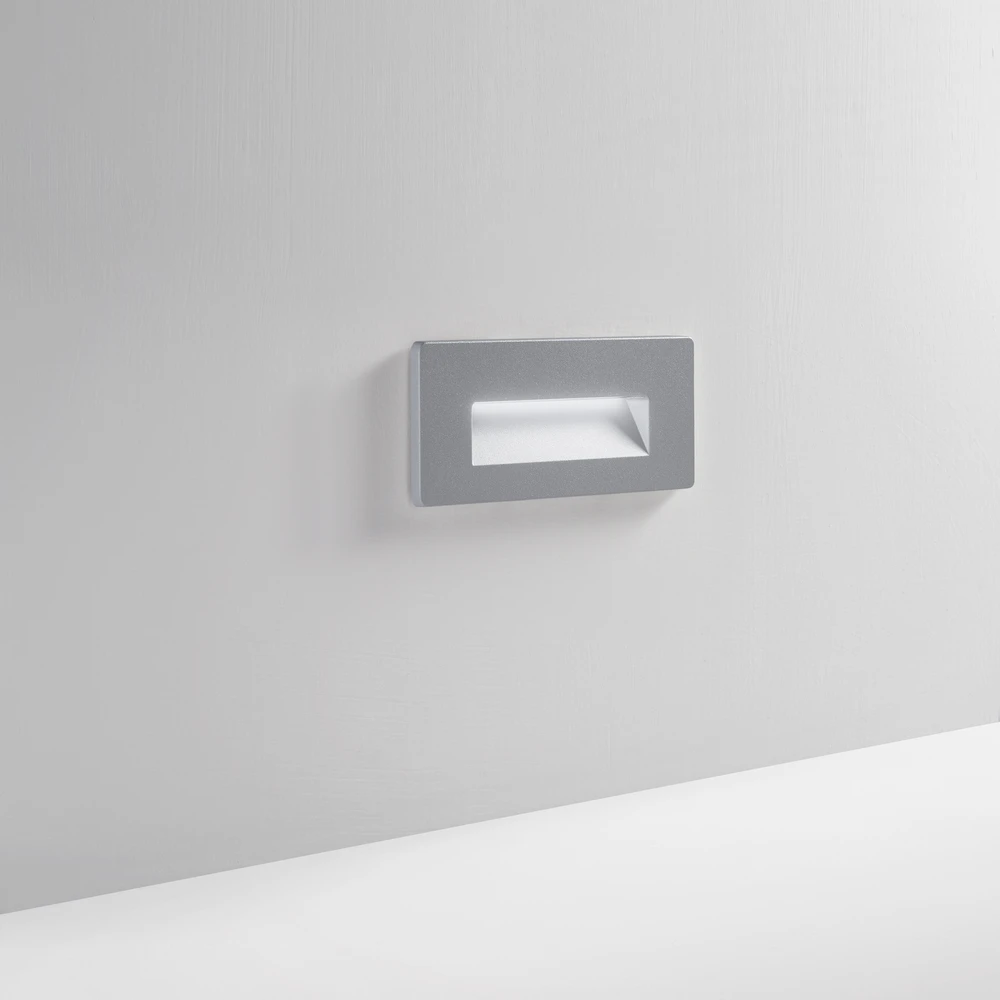 5W LED sieninis šviestuvas laiptų apšvietimui STRATOS, sidabro sp., CCT, IP65