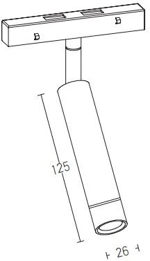5W LED šviestuvas į magnetinę sistemą ZAMBELIS, juodas, 3000K, DALI, 2094