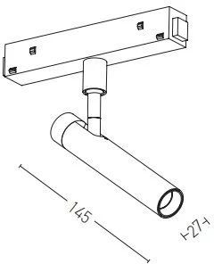 5W LED šviestuvas į magnetinę sistemą ZAMBELIS, aukso sp., 3000K, 20180