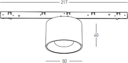 5W LED šviestuvas į magnetinę sistemą ZAMBELIS MAGNETIC 6MM, juodas, 3000K, DALI, 25255