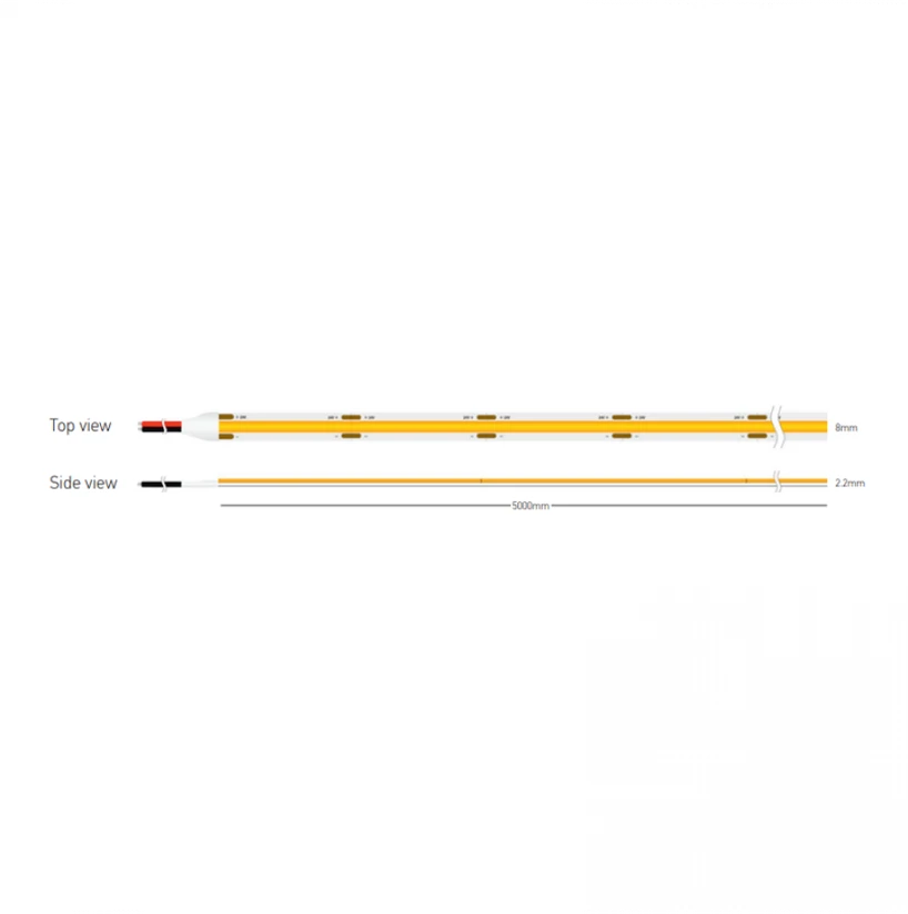 5W/m LED COB juosta, 24V, 320LEDs/m, 2700K, IP20, 5m ritė, LS34