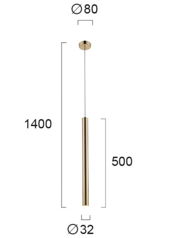 5W pakabinamas šviestuvas ELLIOT, 3000K, aukso spalvos, 4201700